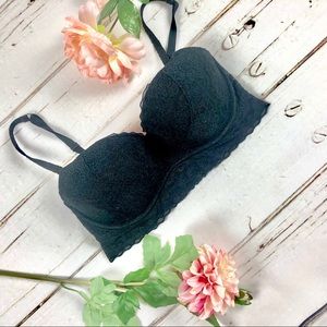 VS PINK Padded Bralette in Black. Size Med D-DD.